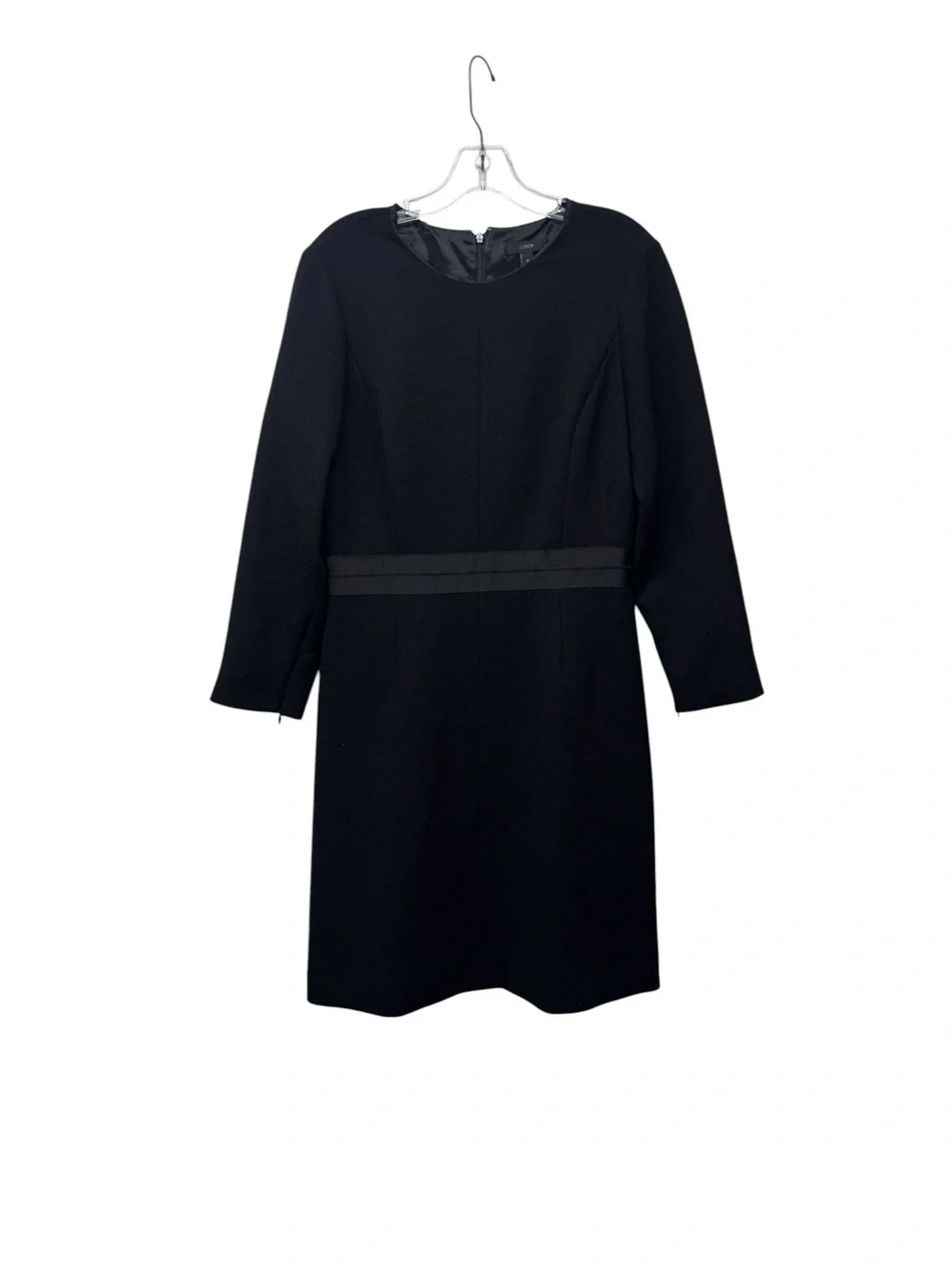 J Crew Classic Black Long-Sleeve Shift Dress